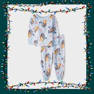 🎄Bluey | NWT Fleece Pajamas | 4T | Light Blue & Cozy | Holiday Drop🎄